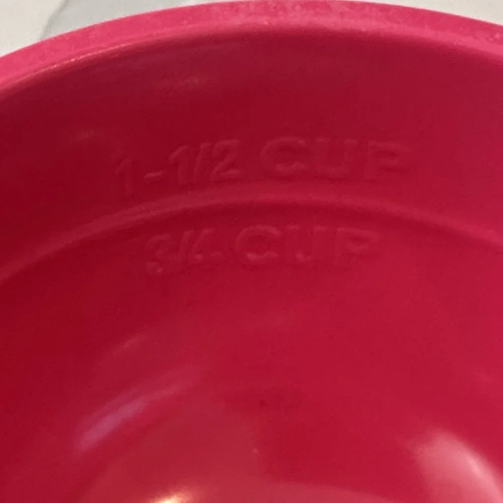 Sur La Table Fuchsia Pink Melamine Nesting Prep Bowls & Measuring Cups Set Of 5